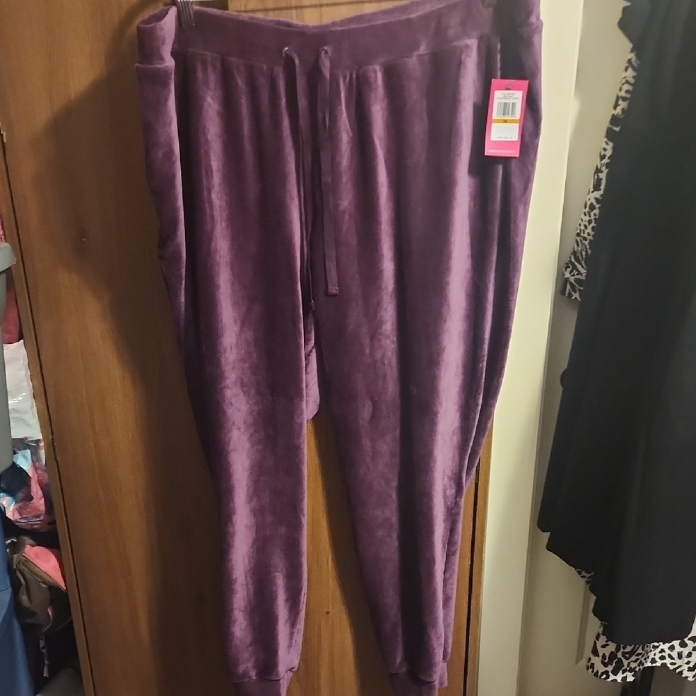 Vince Camuto Jogger Womens 3X Purple Cotton Blend Corduroy Knit Stretch Plus NWT